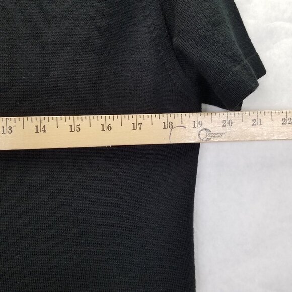 Le Troupe Tricot Maglia Top Womens Small Merino Wool Black Gold Italian Knitwear - Picture 13 of 13